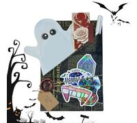 Genérico Cita de Halloween con un libro - Libro ciego de 7,09 x 3,94 pulgadas, regalos de fiesta hechos a mano, Medias de Navidad para lector de lectura, apreciación de la biblioteca Bookworm