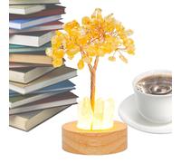 Genérico Citrine Tree Golden Fortune Lamp - 2.36 inches Crystal Night Light for Home, Decorative Crafts Ornament with Healing Energy, Accent Tree for Apartment, Living Room, Bedroom, Dorm, Car
