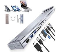 Genérico Civilizek/Civilized 8-in-1 USB-C Laptop Stand, Civilizek Laptop Stands, Upliftjoys Portable Adjustable Flat, with 4K, 2 USB 3.0, Universal for Offices, Desks, Cafes (1PC)