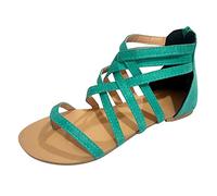 Genérico Claquetas para mujer, cómoda playa, deslizamiento, sandalias para mujer, planas, flexibles, zapatos espartanos, sandalias transpirables, con tendencia desnuda, pies, ortopédicos, zapatos de