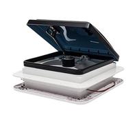 Genérico Claraboya con Ventilador 12V para Autocaravana, 28x28 cm, Ventilación Reversible, Luz LED 8W, Blanco