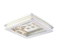 Genérico Claraboya para Caravana y Autocaravana, Marco Blanco, 40x40 cm, con Mosquitera y Cortina, Tapa Blanca Opaca