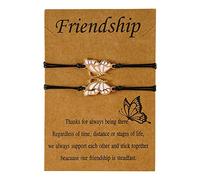 Genérico clásico pulsera con cuentas conectada acero colores joyería mejor pulsera a juego joyería ajustable para mujeres hombres pulsera con cuentas para anillos, talla única, Acero inoxidable, No es