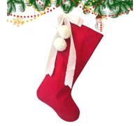 Genérico Clásicos Calcetines Navideños Calcetines Festivos Rojos con Blanco
