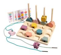 Genérico Clasificación de Formas | Juego De Perlas Para Enhebrar Y Asociar Para Kindergarten | Juguete de Madera de aprendizaje Secuencial | Para Cumpleaños Escuela Sala De Juegos De 3