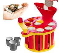 Genérico Clasificador Monedas Genio, Máquina Clasificación Monedas Manga Mano, Contador Moneda Cambio Manuals Manivela Tubos Almacenamiento Visible, 8 Moneda Ranura Cambio Separador Contadors