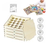 Genérico clasificadora de almacenamiento de bloques - organizadora de ladrillos de madera de 28x28 cm, de clasificación de varios tamaños de 4 bandejas, contenedor de almacenamiento duradero