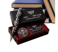 Genérico Classic Fountain Pen, Funny Badge Office Writing Set, 5.91 Inches Elegant Ink Pens with Soft Flow, Metal Writing Tool, Drafting Pen Accessory, Stylish Journal Pens for School Office