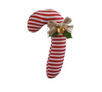 Genérico Classic Holiday Ornament - Christmas Pendant for Home | Soft Fabric with Bell Bow Detail, Red White Candy Cane Style, Indoor Garden Room Dorm Party Vacation Seasonal