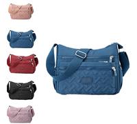 Genérico Classic Luxury Large Capacity Crossbody Popularate Bags,Popularate Bag Classic Luxury Crossbody Bag, Women's soft nylon handbag,Suitable for Everyday Use (Blue,29 * 11 * 21cm)