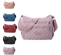 Genérico Classic Luxury Large Capacity Crossbody Popularate Bags,Popularate Bag Classic Luxury Crossbody Bag, Women's soft nylon handbag,Suitable for Everyday Use (Purple,29 * 11 * 21cm)