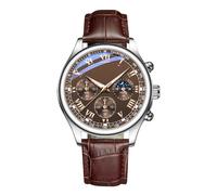Genérico Classic Men's Watch - Business Watch For Men | Quartz Sports Wristwatch | Leather Strap, Water Resistant, Analog Display, Date Window, For Daily Workplace Outdoor Casual Wear