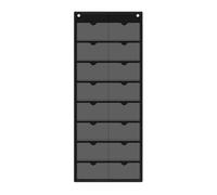 Genérico Classroom Pocket Chart - Wall Mount Card Organizer | Oxford Cloth Pocket Holder | Practical Storage System For Schools Office Home, Black Hanging Visual Display, Durable Transparente Wiñdows