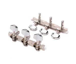 Genérico Clavijas de Afinación para Guitarra Clásica 3 3 de Metal Color Plata, Doble Agujero, Mejora el Sonido y Fija Cuerdas, Accesorio Adecuado para Guitarra Eléctrica