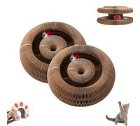 Genérico Claw Coil, Claw Coil Cat Toy, Magic Organ Cat Scratch Board Foldable Accordion, Flexible Cats Scratcher, Cardboard Scratchers for Indoor with Interactive Bell Ball (2pcs)