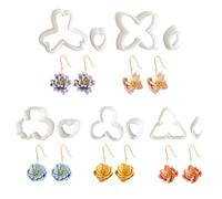 Genérico Clay Earring Molds, 3D Floral Jewelry Mould Set, Handmade Polymers Clay Flower Earrings, Summer Shapes Accessories for Women, Girls, Craft Projects, and Boho Style Making