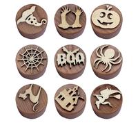 Genérico Clay Stamp Toys Bulk - 9pcs Halloween Wood Clay Stamp Tool | Sellos de arcilla de halloween | Toys Time Bulk | Sello de arcilla de plástico hecho a mano para madera para arcilla artesanía