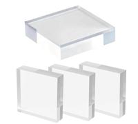 Genérico Clear Acrylic Cube Display Set | Polished Transparent Showcase Blocks Rectangular Presentation Holders, Decorative Accessories, Smooth Stands For Crystals Watches Souvenirs Miniatures O