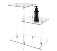 Genérico Clear Acrylic Side Table,2-Tier Bedside Nightstand for Bedroom,End Table for Living Room,Home Decor Accent Acrylic Side - Multipurpose Laptop End,Clear 3 Layers Nightstand Book