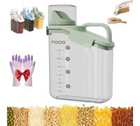 Genérico Clear Airtight Food Storage Containers, Smart Container Featuring a Three-Sided Locking Lid with Silicone Seal, for Oatmeal, Flour, Rice, Beans, Pet Foods (Green,2000ml)