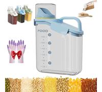 Genérico Clear Airtight Food Storage Containers, Smart Container Featuring a Three-Sided Locking Lid with Silicone Seal, for Oatmeal, Flour, Rice, Beans, Pet Foods (Blue,2000ml)