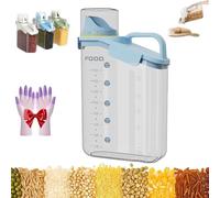 Genérico Clear Airtight Food Storage Containers, Smart Container Featuring a Three-Sided Locking Lid with Silicone Seal, for Oatmeal, Flour, Rice, Beans, Pet Foods (Blue,2800ml)