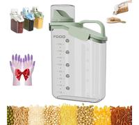 Genérico Clear Airtight Food Storage Containers, Smart Container Featuring a Three-Sided Locking Lid with Silicone Seal, for Oatmeal, Flour, Rice, Beans, Pet Foods (Green,2800ml)