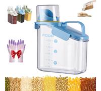 Genérico Clear Airtight Food Storage Containers, Smart Container Featuring a Three-Sided Locking Lid with Silicone Seal, for Oatmeal, Flour, Rice, Beans, Pet Foods (Blue,1600ml)