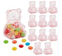 Genérico Clear Bear Cookie Jar Set - 12 Refillable Containers 200ml Cute Storage for Candy Snack Treat Chocolate Party Wedding Birthday, Reusable and Easy to for Fun Celebration