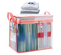 Generico Clear Clothes Storage Bags - Transparent Storage Bag for Book | Reusable Toy Storages Organizer with Portable Handle, Travel Waterproof Organizer Bags for Toys and Books