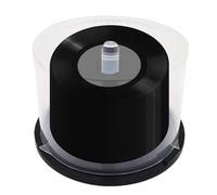 Genérico Clear DVD Cake Box - 50 Disc Capacity, Black Spindle, Bluray Storage Container | 3.74 Inch, Column Design Disc Organizer For Movies Music Games Software,Spindle Cake Box, Holder, 1*Pc