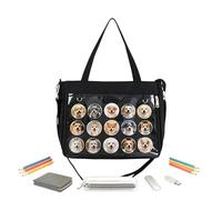 Genérico Clear Panel Shoulder Bag, Spacious Display Storage Handbag, Authentic Badge Showcase Carrier, Utility Tote, Versatile Carry Solution for School Shopping 16.14x11.22in
