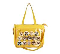 Genérico Clear Panel Shoulder Bag, Spacious Display Storage Handbag, Authentic Badge Showcase Carrier, Utility Tote, Versatile Carry Solution for School Shopping 16.14x11.22in