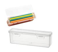 Genérico Clear Pencil Case, Snap Large Capacity, Stationery Pouch with Lid, Portable Space Saving, Storage Holder, (1 Piece, Multicolor), Ideal For Home, School, Classroom, Working Place