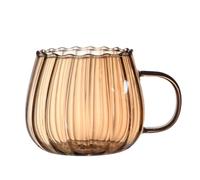 Genérico Clear Pumpkin Mugs - 400ML Convex Large Capacity Glass Mugs Time-Saving Dishwasher Safe,Aesthetically Pleasing Dining Products For Soda Water, Milk Tea, Milk Powder, Hot Coffee, Soy