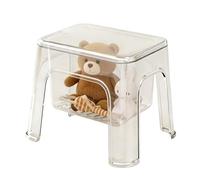 Genérico Clear Stool with Hidden Storage | Pet Material, Waterproof, Thickened | Transparent Low Stool For Bathroom, Shower & Bedroom | Small Space Storage Śtool For Living Room, Bedside & Shower