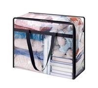 Genérico Clear Storage Bags - 40L Large Organizer, Foldable Moving Container with Zipper and Handles, Transparent Clothing Bin, Dust-Proof Storage for Bedding Comforters Blankets Pillows Toys