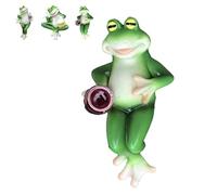 Genérico Climbing Frog Figurines Flower Pot Hugger, Funny Frog Statue, Resin Hanging Sculpture Outdoor Statue for Home Garden Fence Balcony Patio Lawn Yard Ornaments (#B)