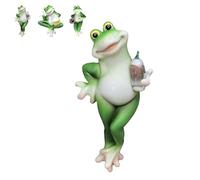 Genérico Climbing Frog Figurines Flower Pot Hugger, Funny Frog Statue, Resin Hanging Sculpture Outdoor Statue for Home Garden Fence Balcony Patio Lawn Yard Ornaments (#C)