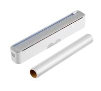 Genérico Cling Film Dispenser - ABS 37x5.5cm 1 Set | Magnetic Wrap Dispenser with Cutter | Refillable Wrap Organizer Holder | Kitchen Foil Film Storage Box with Cutting System For Home Kitchen Use