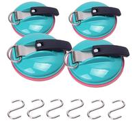 Genérico Clip, Clip Suction Cup Hanger, Multifunction Heavy Duty Vacuum Wreath Cup Hook, No Drilling Required,Strong Suction,Suitable For Kitchens, Bathrooms, Toilets,And Cars (Sky blue1,4pcs)