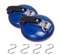 Genérico Clip, Clip Suction Cup Hanger, Multifunction Heavy Duty Vacuum Wreath Cup Hook, No Drilling Required,Strong Suction,Suitable For Kitchens, Bathrooms, Toilets,And Cars (Deep blue,2pcs)