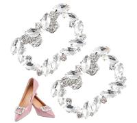 Genérico Clip Decorativo Cuadrado para Zapatos de Mujer Cristal Brillante, Hebilla Metálica para Bodas y Fiestas, Accesorio Elegante para Sandalias, Botas y Zapatos Planos, Decoración