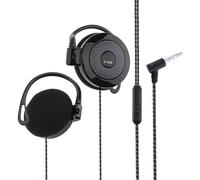 Genérico Clip On Earphones - 3.5mm Wired Stereo Ear Hook Headset | Lightweight Comfortable Fit Clear Sound Design, Ideal For Running Workout Jogging Travel Hiking and Mobile Phone Use