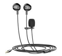 Genérico Clip On Lapel - Daul Earbud Microphone, Wired Noise-Reducing Podcast, Plug & Play with Foam Sponge | Streaming, Onliine Classes, Computer Audio Recording, Voice Recording, Conference Call