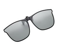 Genérico Clip On Sunglasses - 14.2x5.4cm Polarized Flip-Up Sunglasses Over Prescription Glasses | Black Gray Transparent PC Metal Frame | Lightweight Outdoor Driving Eyewear