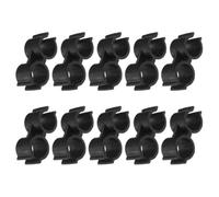 Genérico Clip para Recogedor y Escoba 10 Piezas en Plástico Negro, Abrazaderas Resistentes para Tubos Función Ajustable para Espacios Reducidos