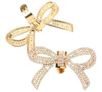Genérico Clips para Zapatos Gemas de Imitación Removibles Hebillas Metálicas Lazo Dorado 1 Par Accesorios Decorativos para Tacones y Zapatos de Boda Ideales para Fiestas y Eventos