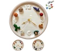 Genérico Clock with Seasonal Magnet Charms Christmas Theme Handmade,Creative Magnetic Wall Clocks Battery Operated,Interactive Timepiece with Replaceable Magnets for Home,Office Decor (B)