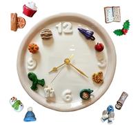 Genérico Clock with Seasonal Magnet, Personalized Christmas Theme Handmade Clock with Magnet, Battery Operated Interactive Decor Timepiece for Living Rooms,Kitchens,Bedrooms,Festive Decorate